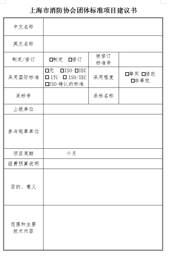 关于征集2022年度团体标准计划项目的通知