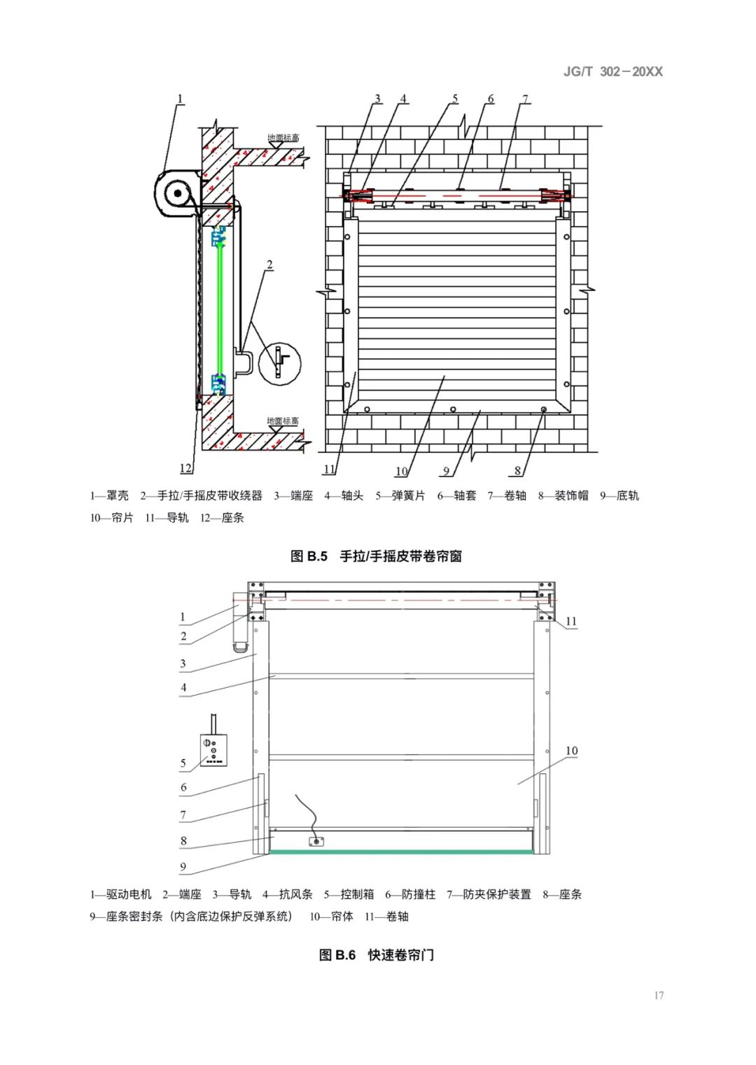 JG/T302-2022 《卷帘门窗》建筑工业行业产品标准