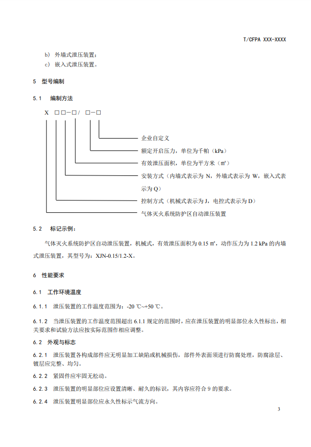 中国消防协会：关于团体标准《气体灭火系统防护区自动泄压装置》（报批稿）的公示