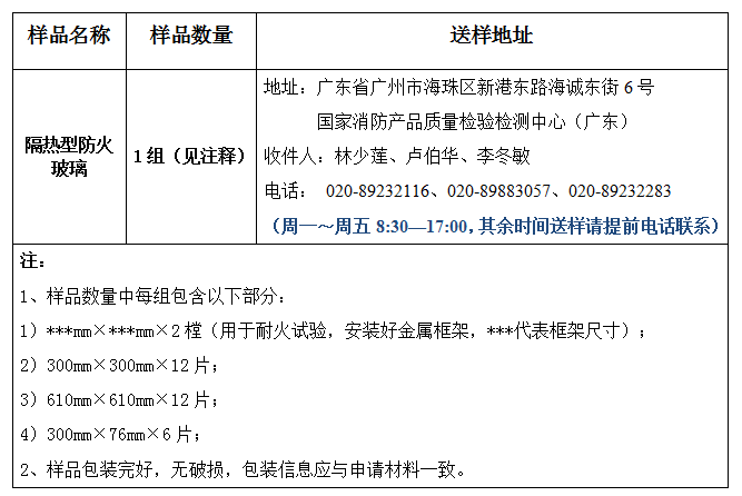 隔热防火窗型式试验业务办理指南（广东所）