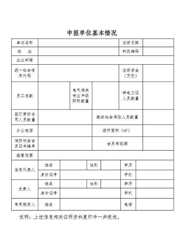 关于申办《建筑电气防火检测技术服务证书》的通知